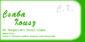 csaba kousz business card